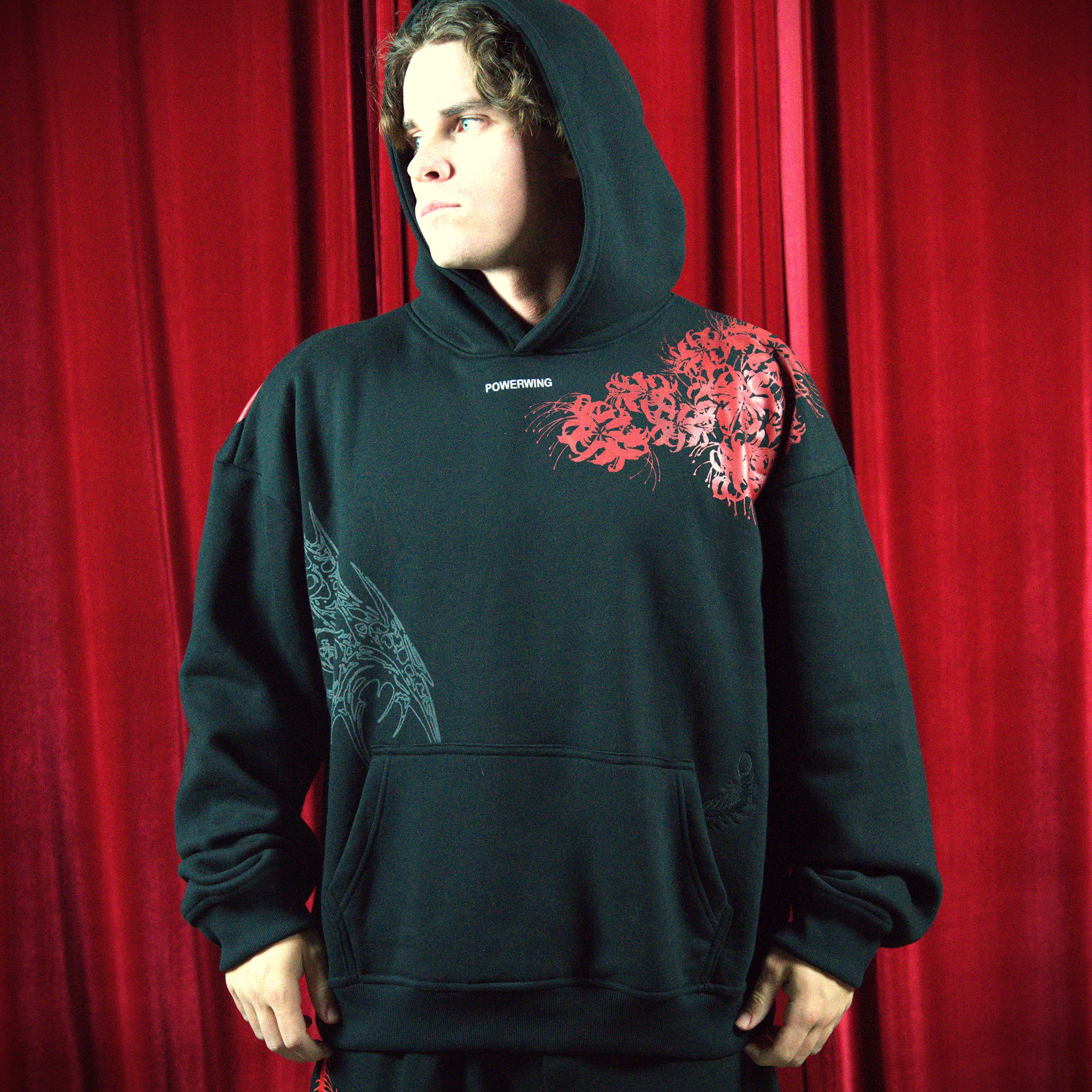 エンドレスメイドendless made hoodie 黒赤 endless madeパーカー spider hoodie - メルカリ